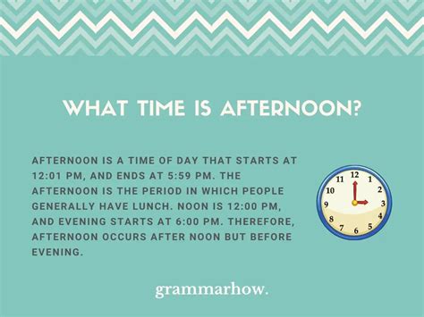 what time does afternoon start|AFTERNOON .